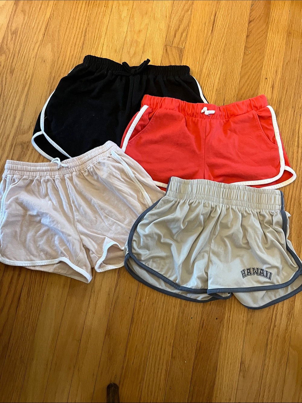 Aeropostale Girls' Shorts Bundle — Black, Red, Cream, Light Gray